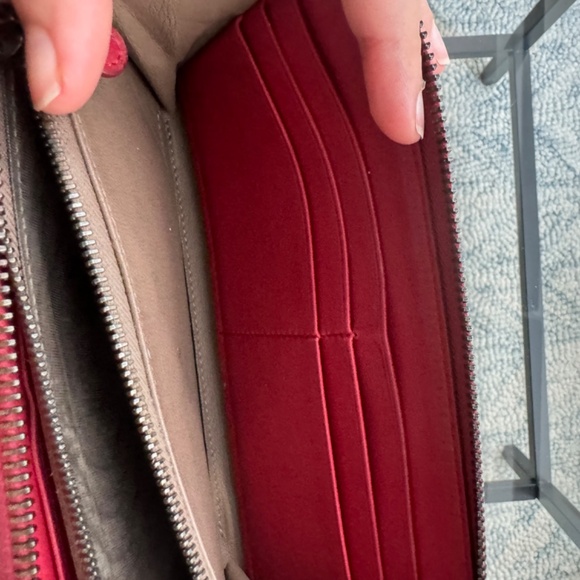 Bottega Venetta Red Intrecciato Woven Nappa Leather Zip Around Wallet - Picture 7 of 12